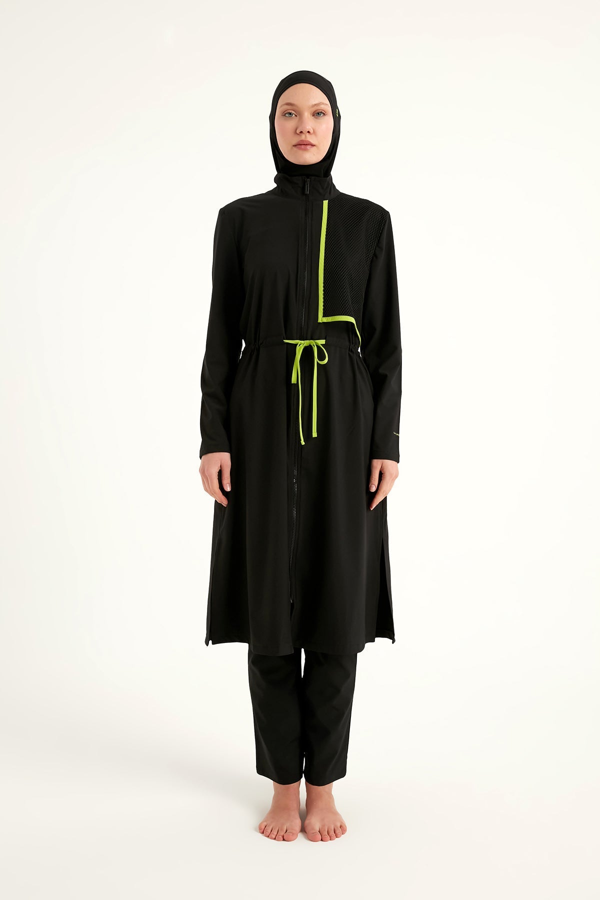 Black Full Coverage Modest Swimwear Burkini Set M2506-1 Covered Burkini Swimwear La Vie Bien Black Full Coverage Modest Swimwear Burkini Set M2506-1