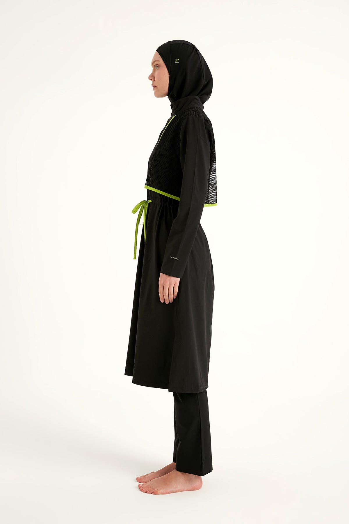 Black Full Coverage Modest Swimwear Burkini Set M2506-1 Covered Burkini Swimwear La Vie Bien Black Full Coverage Modest Swimwear Burkini Set M2506-1