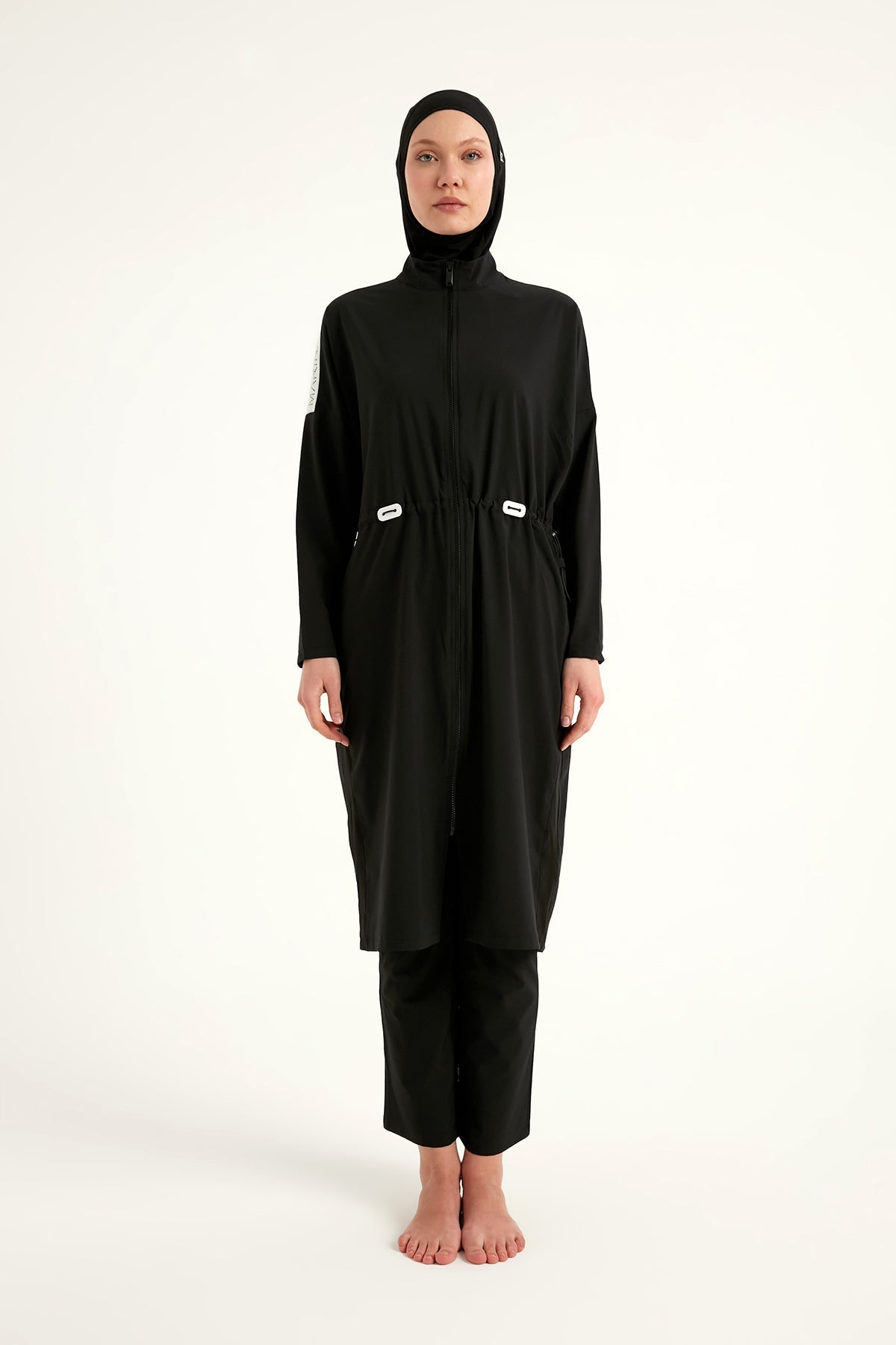 Black Full Coverage Modest Swimwear Burkini Set M2507-1 Covered Burkini Swimwear La Vie Bien Black Full Coverage Modest Swimwear Burkini Set M2507-1