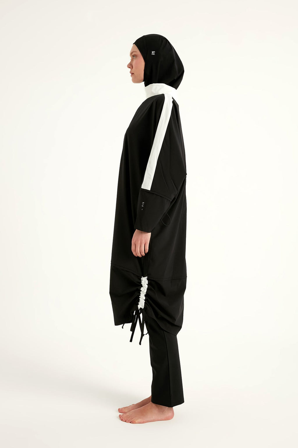 Black Full Coverage Modest Swimwear Burkini Set M2521-3 Covered Burkini Swimwear La Vie Bien Black Full Coverage Modest Swimwear Burkini Set M2521-3
