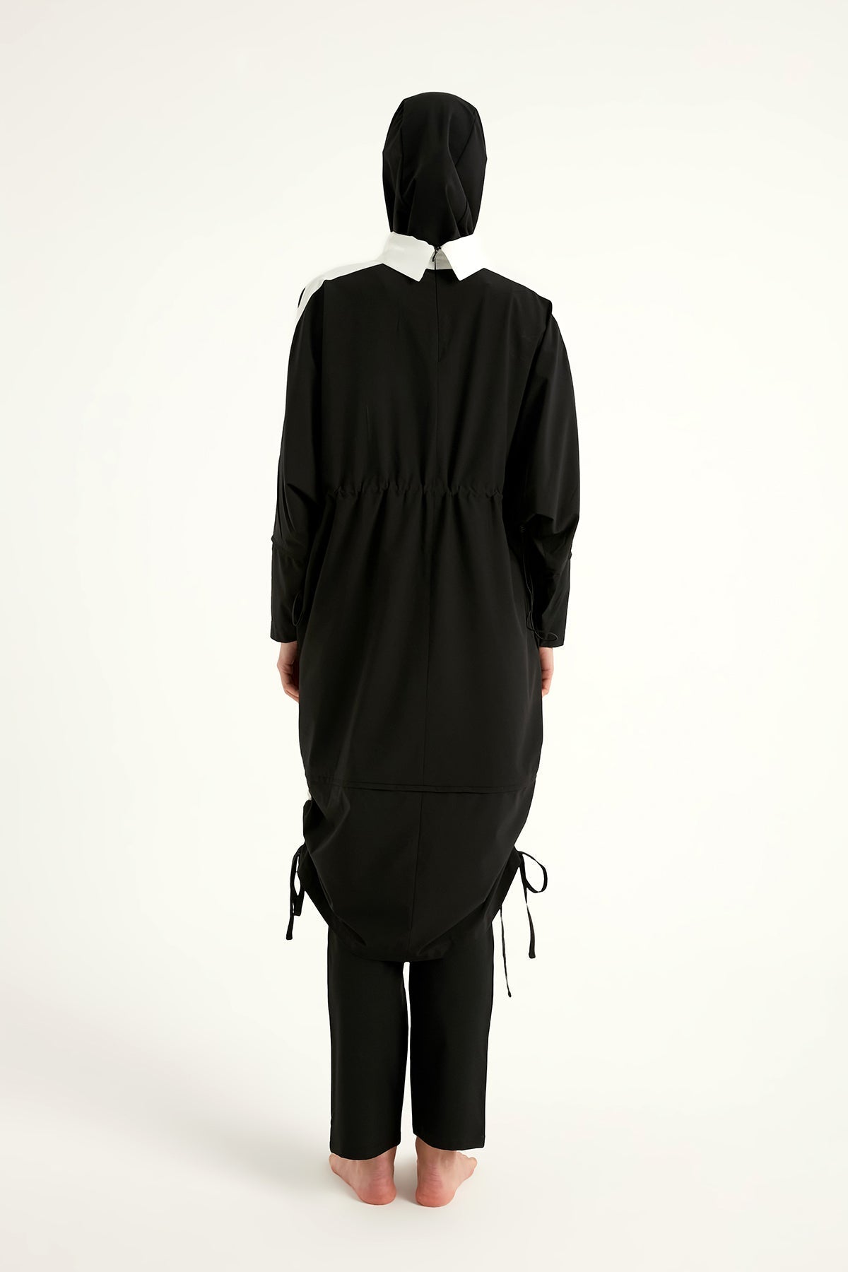 Black Full Coverage Modest Swimwear Burkini Set M2521-3 Covered Burkini Swimwear La Vie Bien Black Full Coverage Modest Swimwear Burkini Set M2521-3