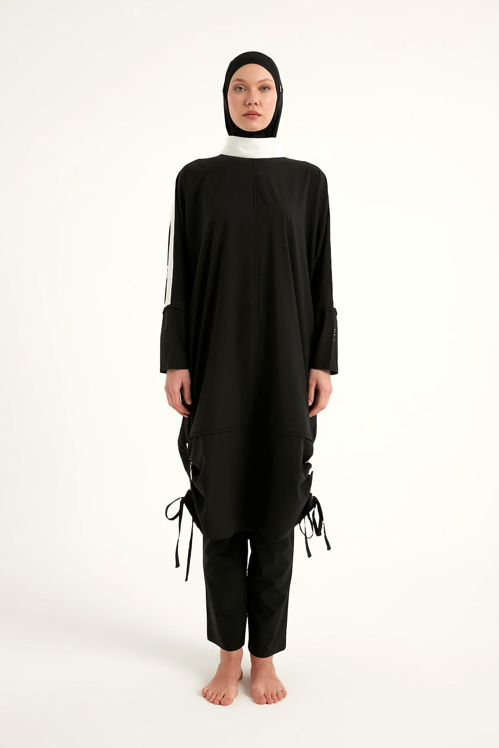 Black Full Coverage Modest Swimwear Burkini Set M2521-3 Covered Burkini Swimwear La Vie Bien Black Full Coverage Modest Swimwear Burkini Set M2521-3