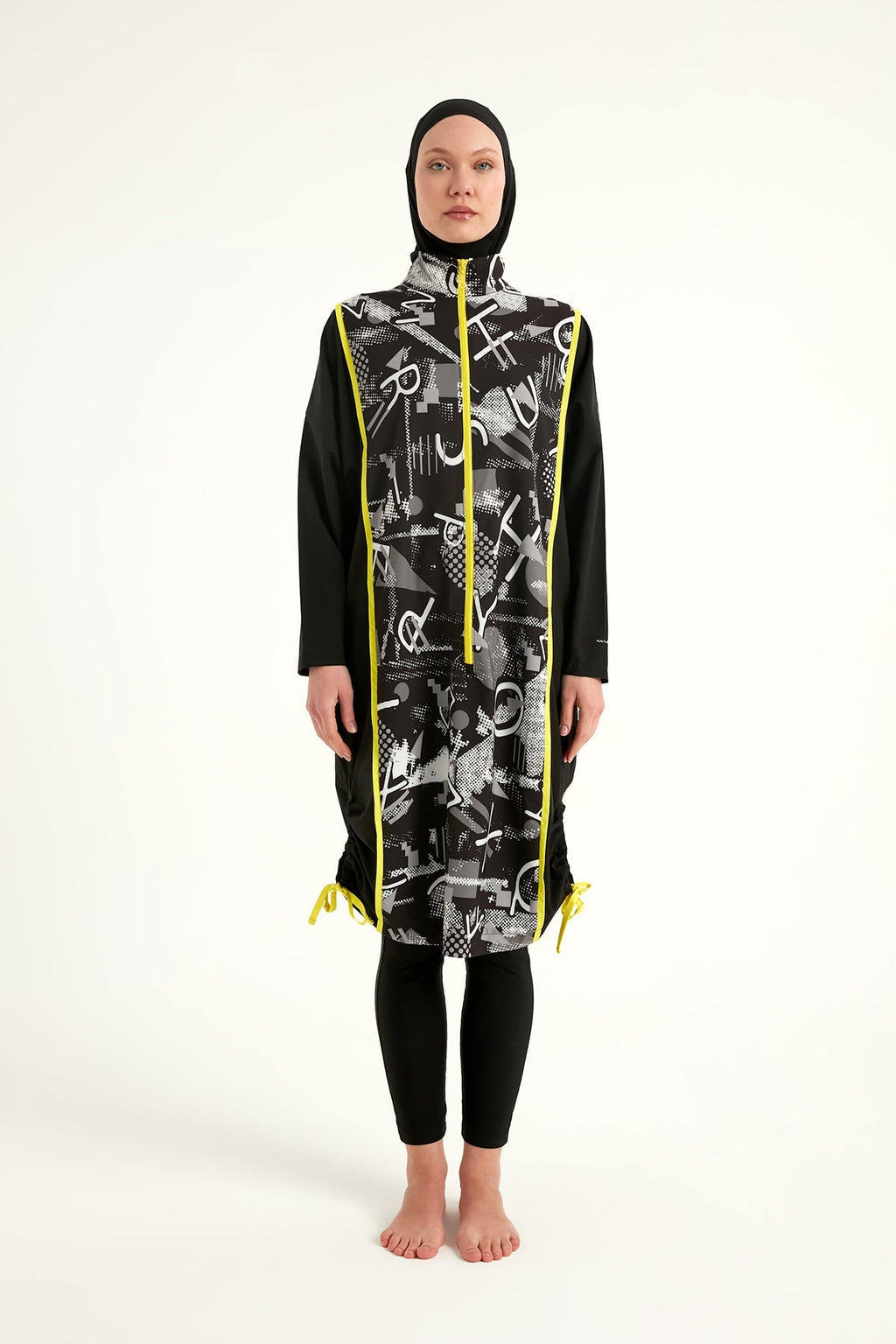 Black Full Coverage Modest Swimwear Burkini Set M2536 Covered Burkini Swimwear La Vie Bien Black Full Coverage Modest Swimwear Burkini Set M2536