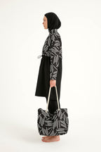 Black Full Coverage Modest Swimwear Set for Women R2509 Covered Burkini Swimwear La Vie Bien Black Full Coverage Modest Swimwear Set for Women R2509