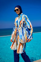 Black Full Coverage Modest Swimwear Set for Women R2514 Covered Burkini Swimwear La Vie Bien Black Full Coverage Modest Swimwear Set for Women R2514