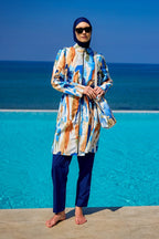 Black Full Coverage Modest Swimwear Set for Women R2514 Covered Burkini Swimwear La Vie Bien Black Full Coverage Modest Swimwear Set for Women R2514