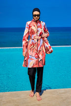 Black Full Coverage Modest Swimwear Set for Women R2515 Covered Burkini Swimwear La Vie Bien Black Full Coverage Modest Swimwear Set for Women R2515