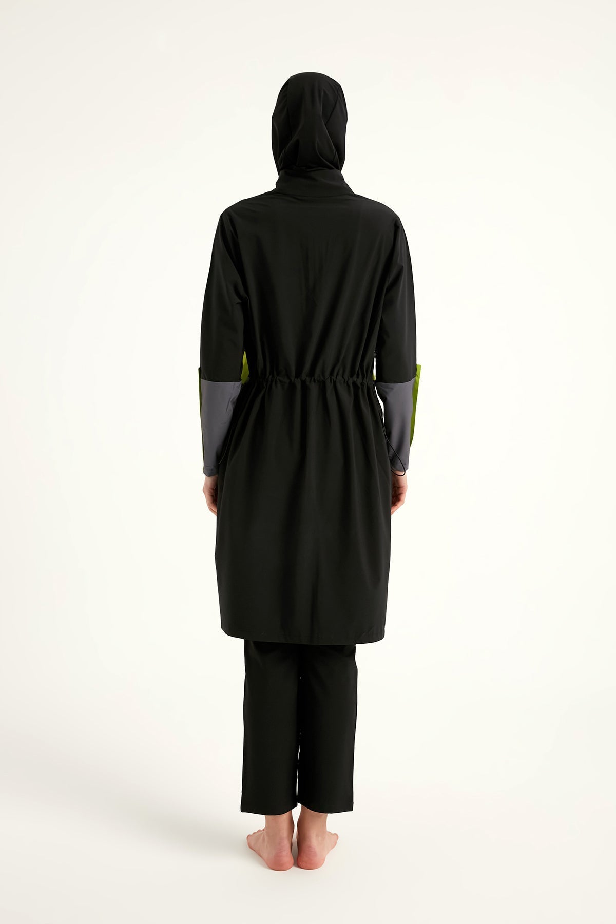 Black Full Coverage Modest Swimwear with Mesh Pocket – M2522 Covered Burkini Swimwear La Vie Bien Black Full Coverage Modest Swimwear with Mesh Pocket – M2522