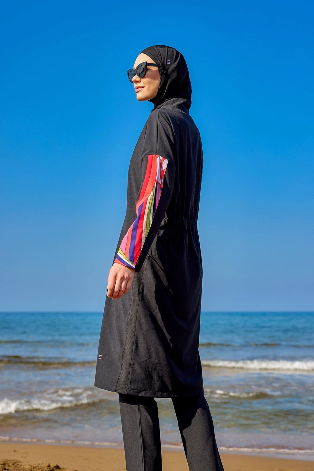 Black Full Coverage Swimwear Burkini Set M2510 Covered Burkini Swimwear La Vie Bien Black Full Coverage Swimwear Burkini Set M2510