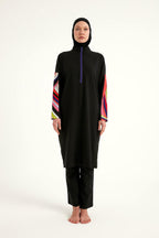 Black Full Coverage Swimwear Burkini Set M2510 Covered Burkini Swimwear La Vie Bien Black Full Coverage Swimwear Burkini Set M2510
