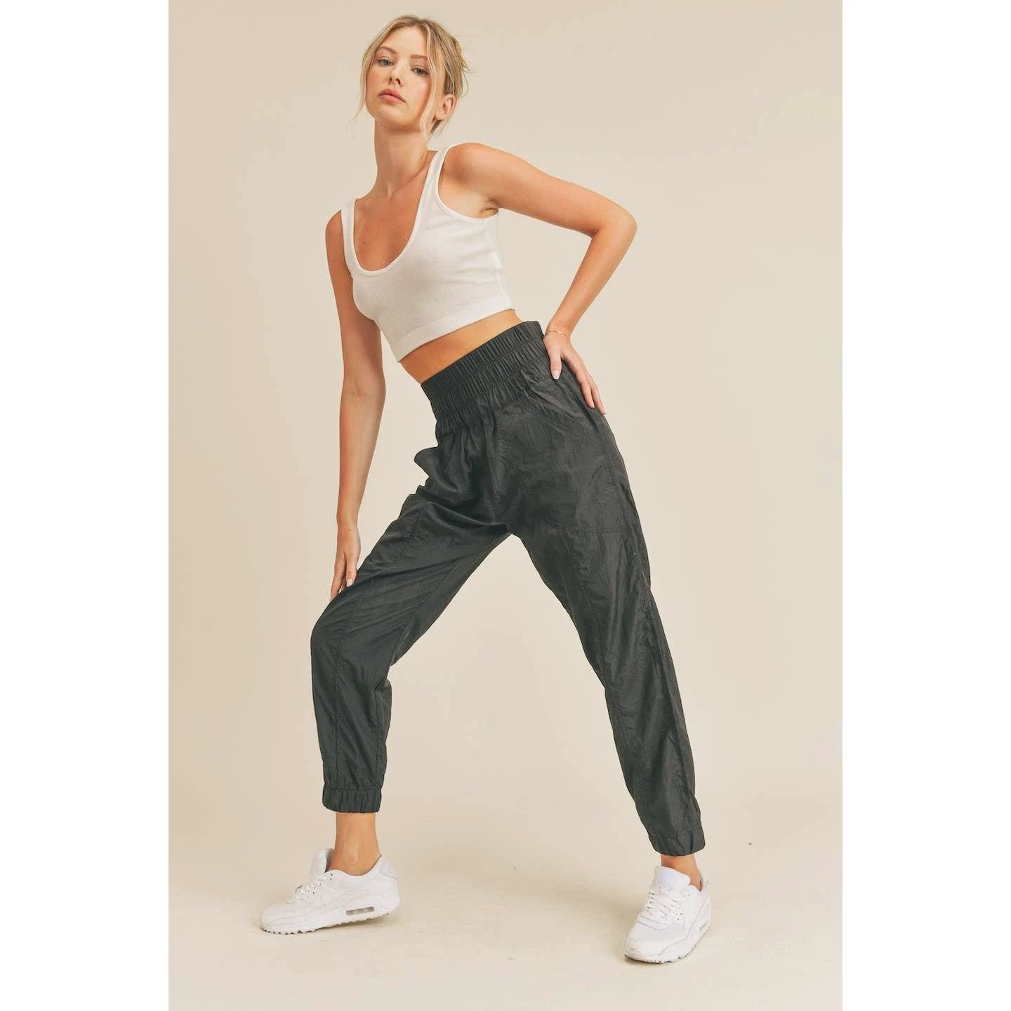 Black High Rise Warm-up Style Jogger [Sizes M-L Remaining] by The Bullish Store