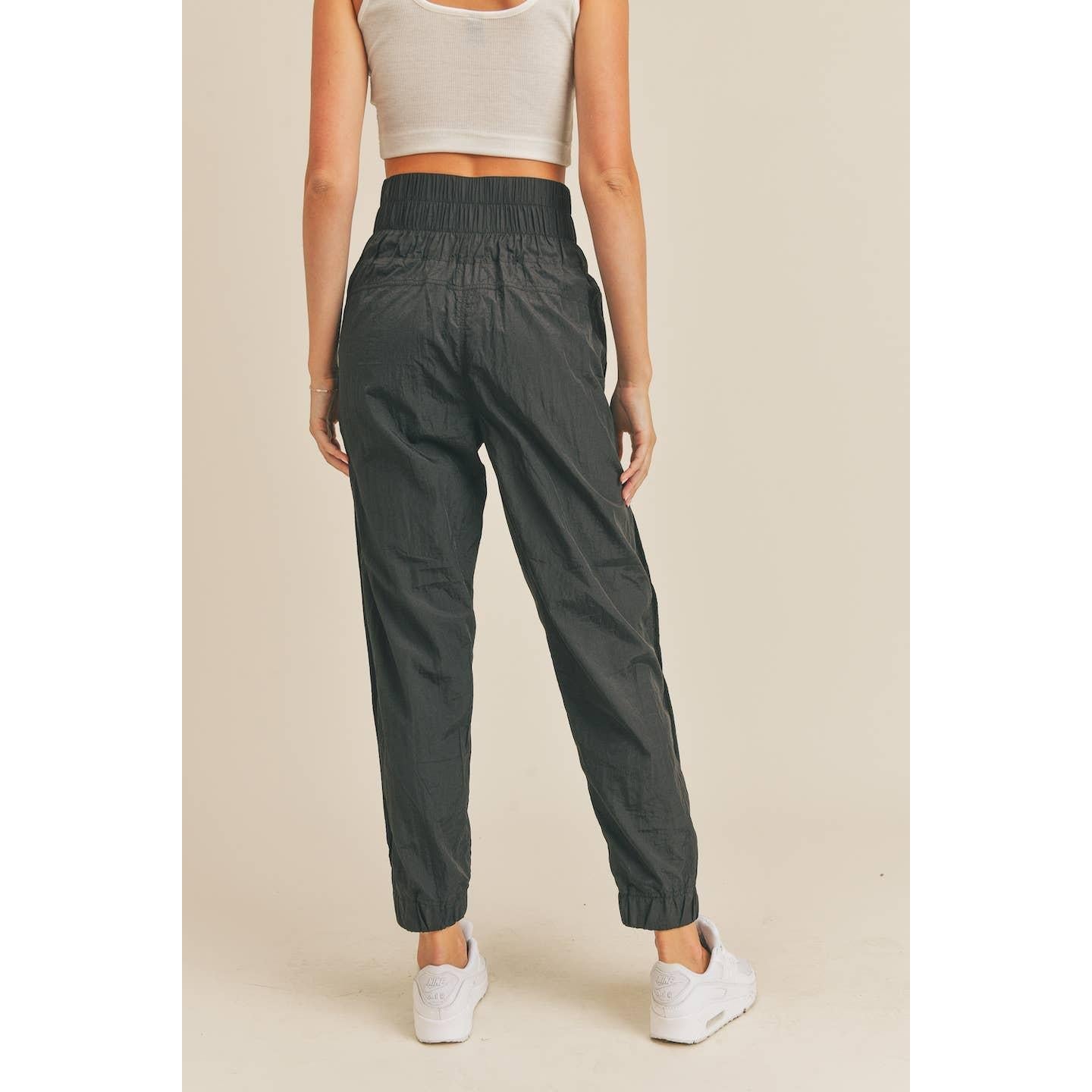 Black High Rise Warm - up Style Jogger [Sizes S - L]