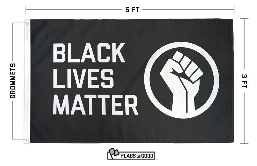 Black Lives Matter (BLM) + Fist Flag Flag La Vie Bien Black Lives Matter (BLM) + Fist Flag