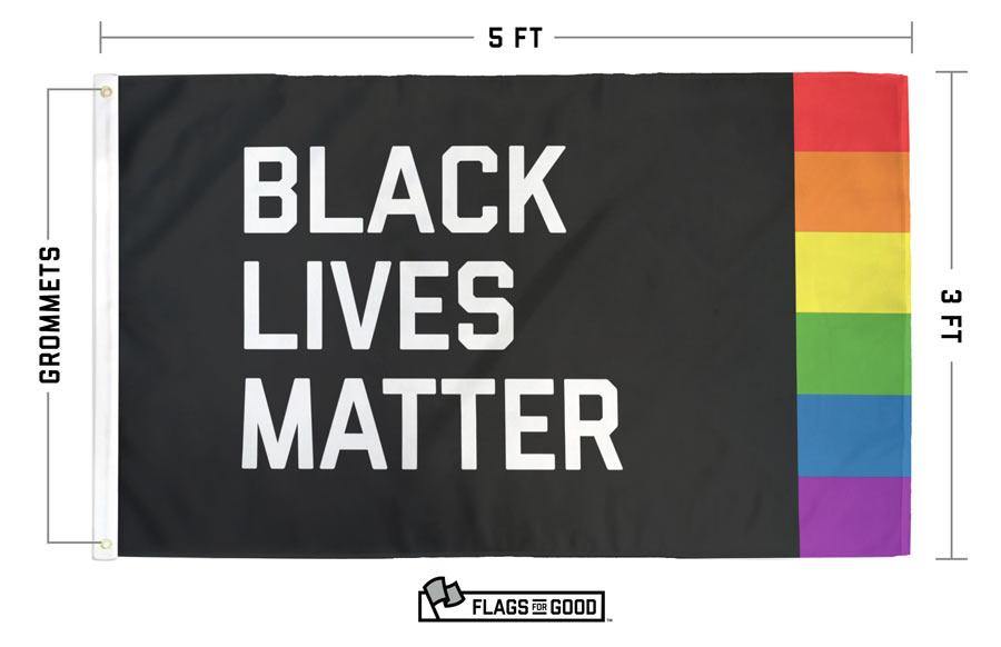 Black Lives Matter + Pride Flag Flag La Vie Bien Black Lives Matter + Pride Flag