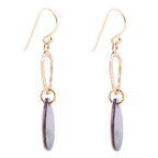 Black Mother of Pearl and Bronze Drop Earrings by Barse Jewelry