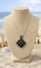 Black Onyx Cluster Pendant – Silver Statement Gemstone Jewelry Necklace La Vie Bien Black Onyx Cluster Pendant – Silver Statement Gemstone Jewelry