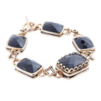 Black Onyx Golden Link Bracelet Bracelets La Vie Bien Black Onyx Golden Link Bracelet