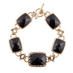 Black Onyx Golden Link Bracelet Bracelets La Vie Bien Black Onyx Golden Link Bracelet