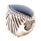 Black Onyx Golden Statement Rings Rings La Vie Bien Black Onyx Golden Statement Rings