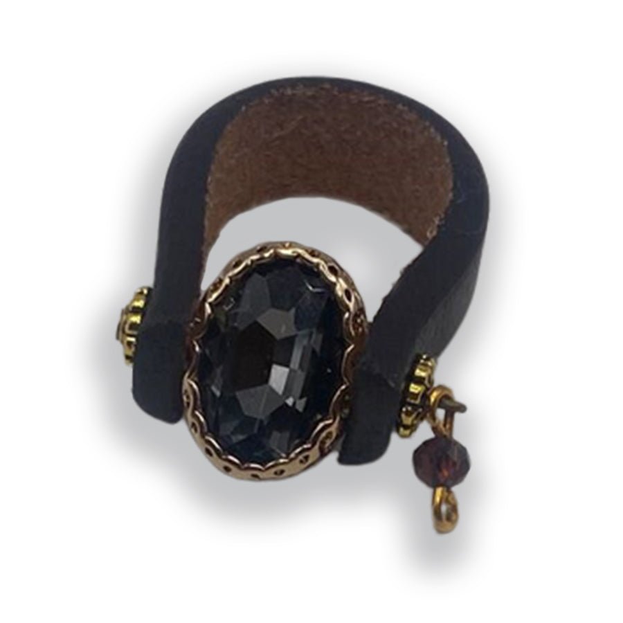 Black Oval Stone Ring La Vie Bien Black Oval Stone Ring