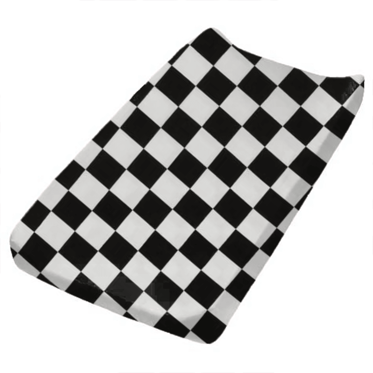 Black Race Checkered Changing Pad Cover La Vie Bien Black Race Checkered Changing Pad Cover