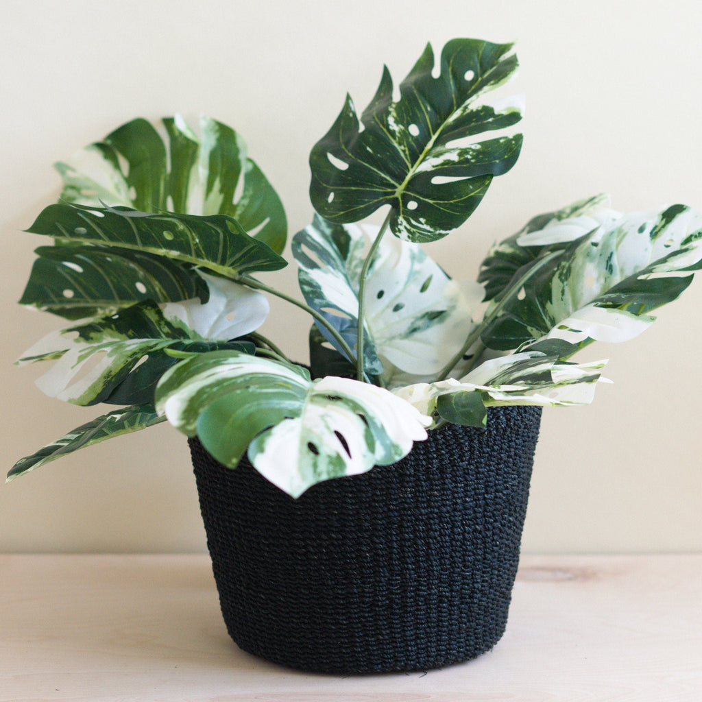 Black Scallop Basket - Handwoven Basket | LIKHÂ Baskets La Vie Bien Black Scallop Basket - Handwoven Basket | LIKHÂ