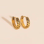 Black Star Chunky Huggie Hoop Earrings by Oh Clementine