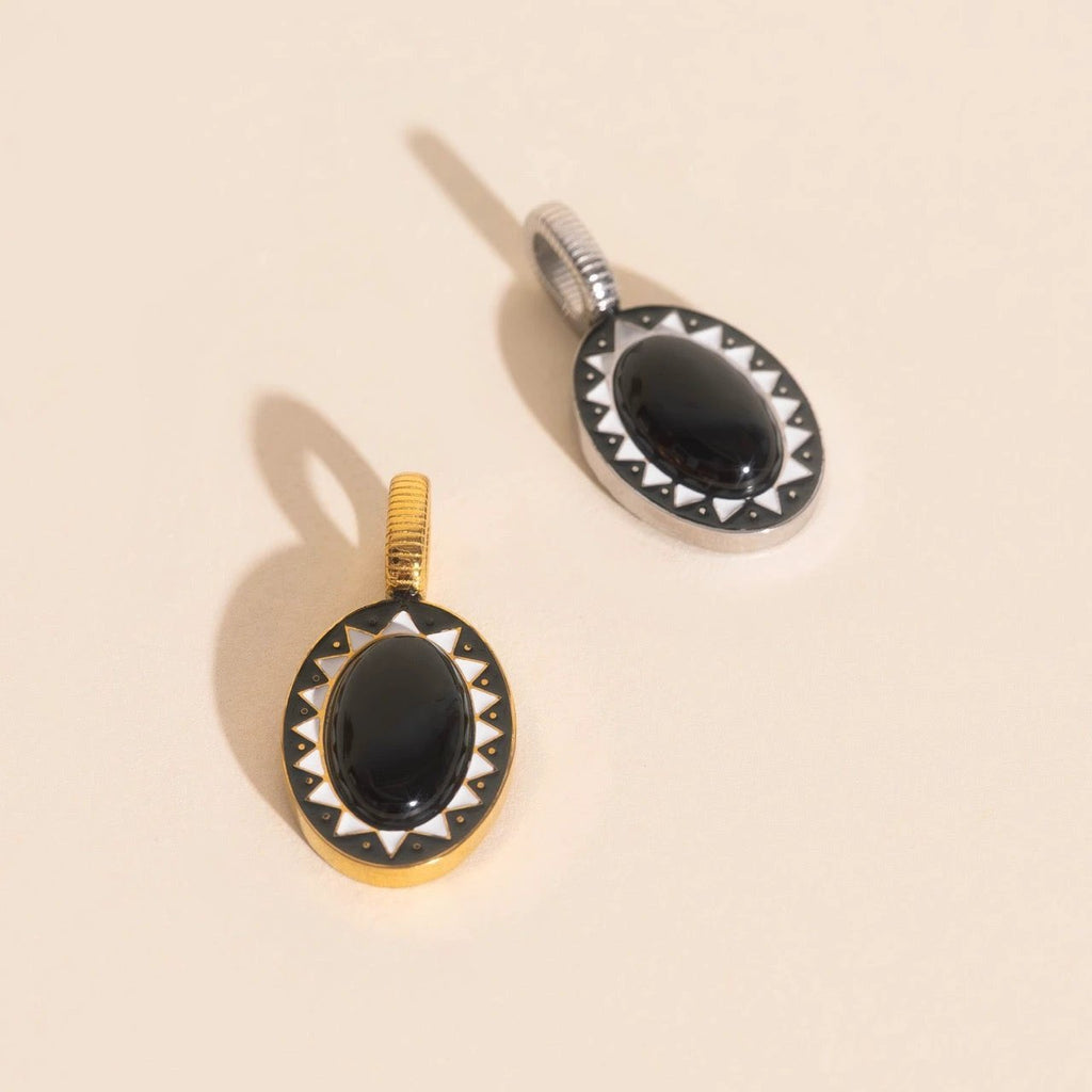 Black Stone Necklace Charm by Oh Clementine