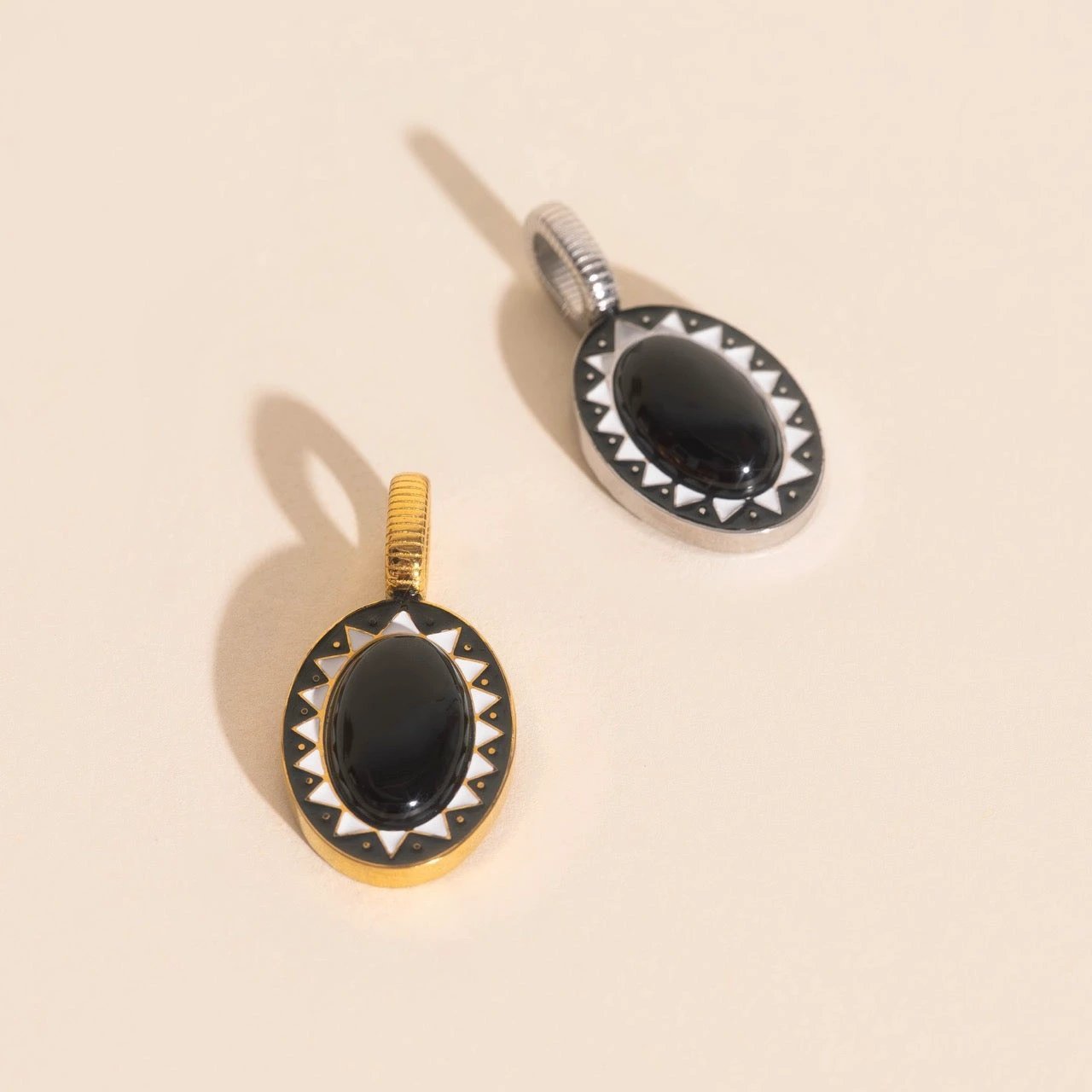 Black Stone Necklace Charm by Oh Clementine