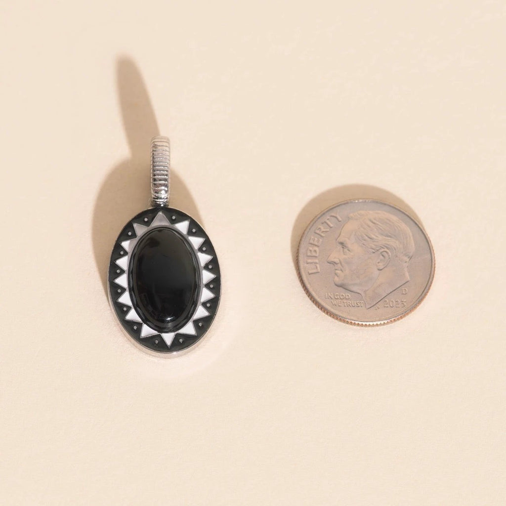 Black Stone Necklace Charm by Oh Clementine