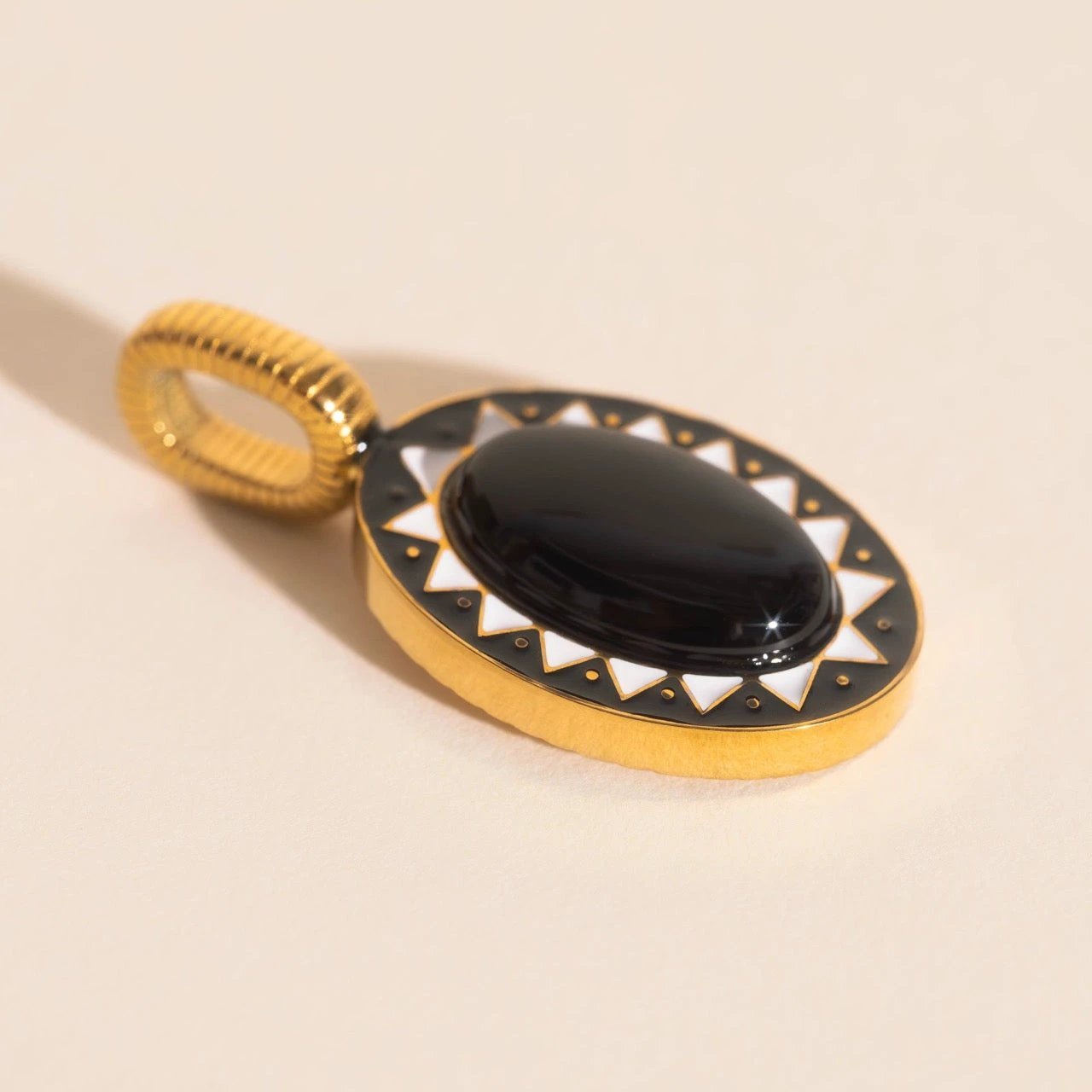 Black Stone Necklace Charm by Oh Clementine