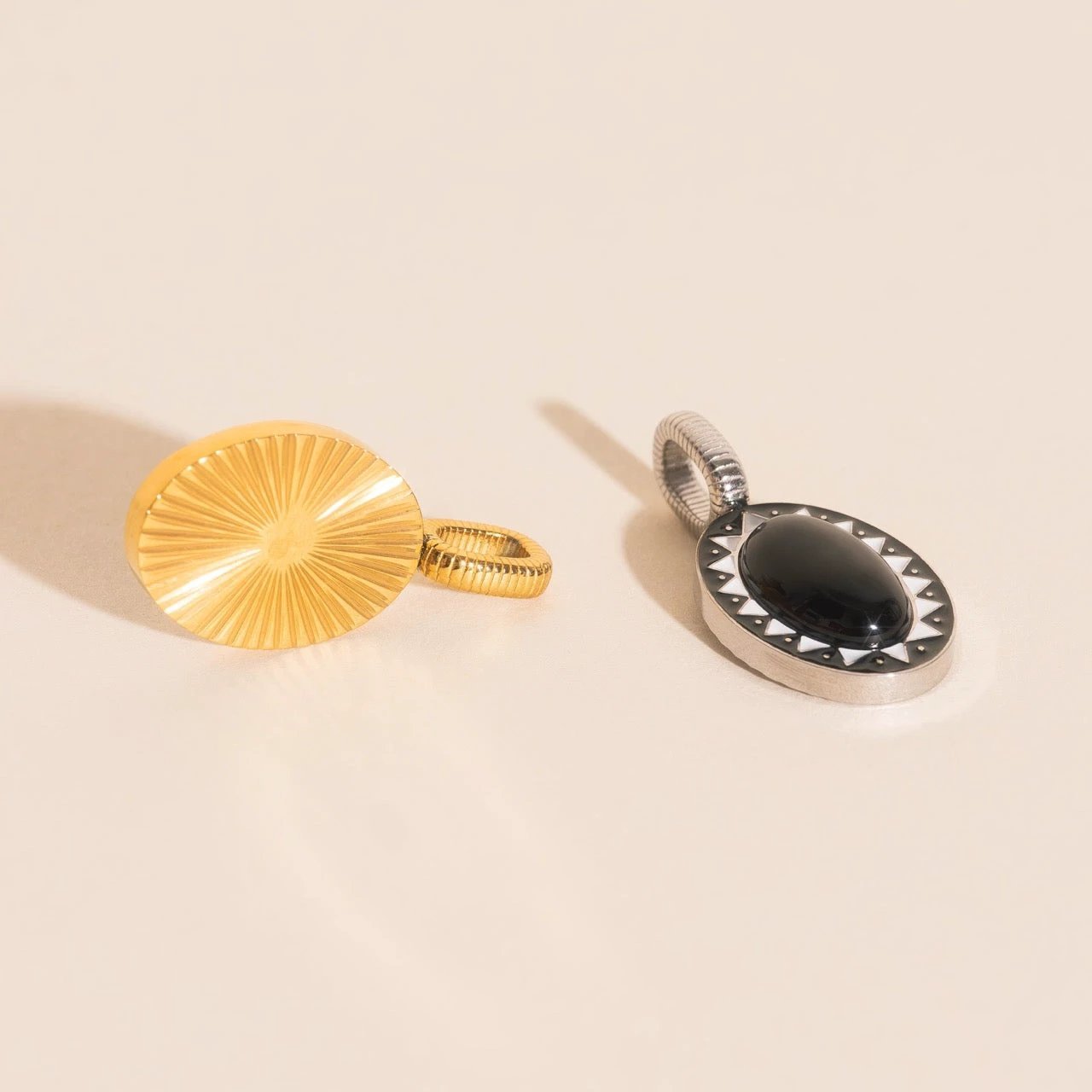 Black Stone Necklace Charm by Oh Clementine