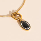 Black Stone Necklace Charm by Oh Clementine