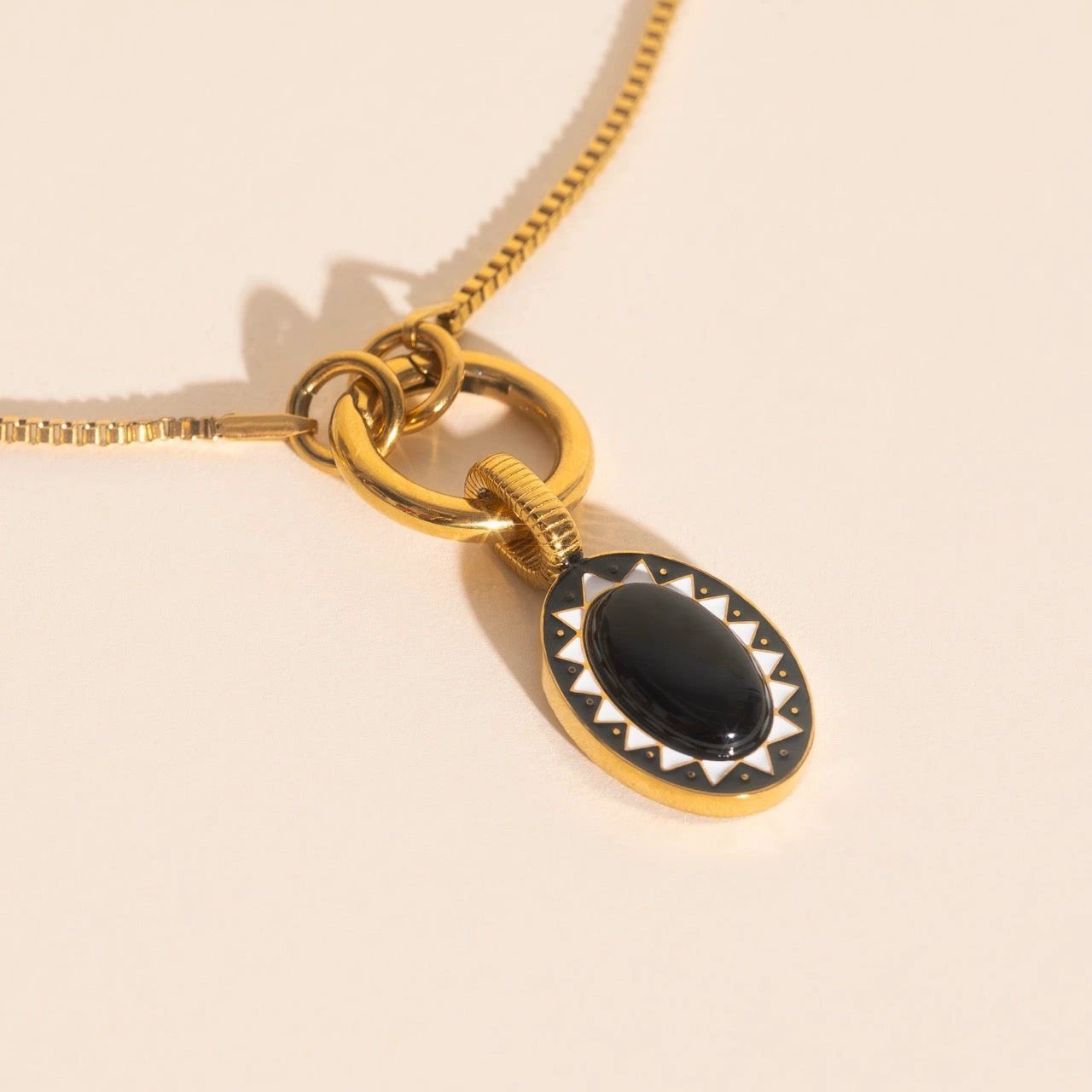 Black Stone Necklace Charm by Oh Clementine