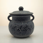 Black Talavera Bean Pot with Lid | Mexican Clay Frijolero Talavera Frijolero La Vie Bien Black Talavera Bean Pot with Lid | Mexican Clay Frijolero