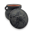 Black Talavera Bean Pot with Lid | Mexican Clay Frijolero Talavera Frijolero La Vie Bien Black Talavera Bean Pot with Lid | Mexican Clay Frijolero