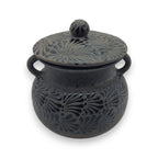 Black Talavera Bean Pot with Lid | Mexican Clay Frijolero Talavera Frijolero La Vie Bien Black Talavera Bean Pot with Lid | Mexican Clay Frijolero
