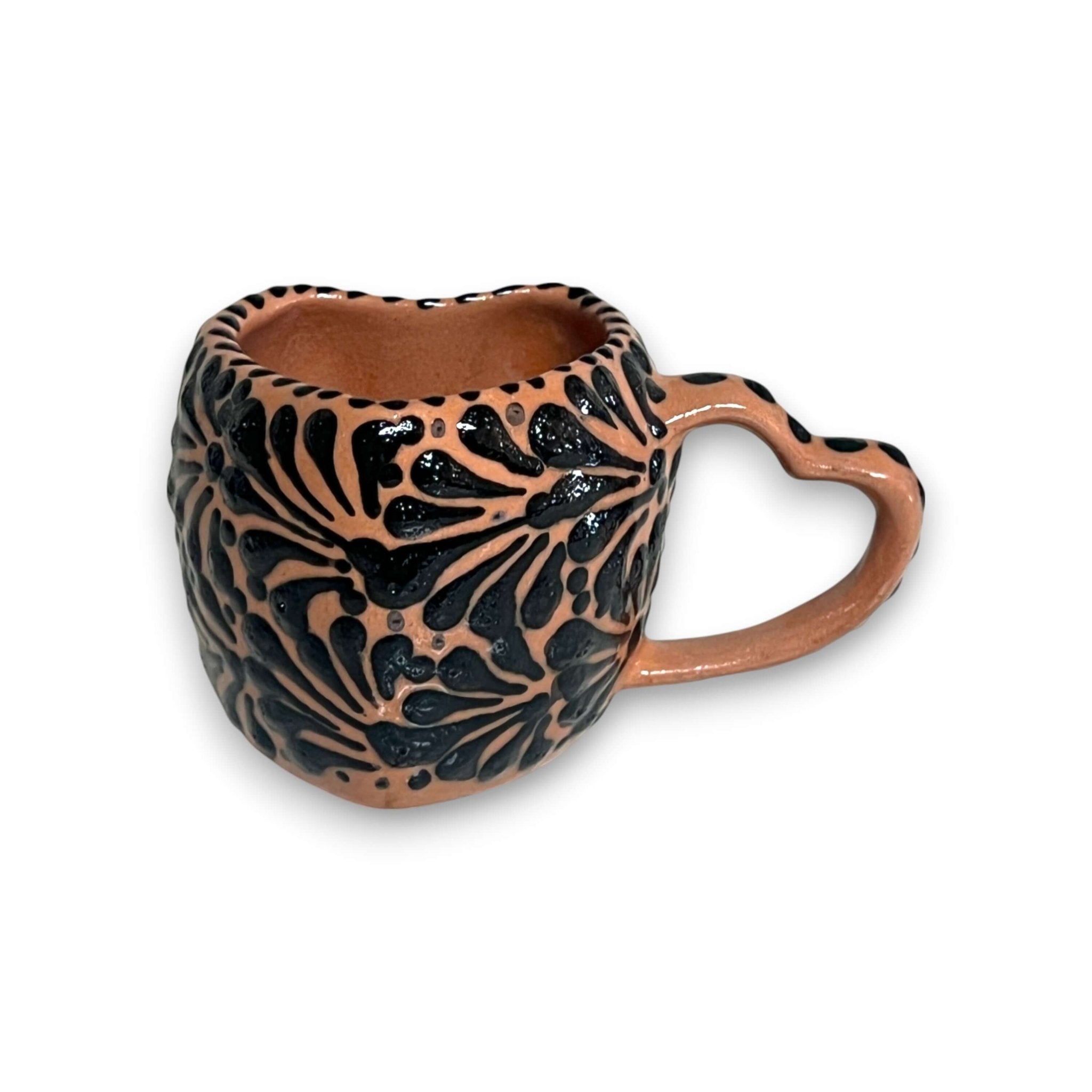 Black Talavera Heart Mug – Slightly Imperfect & Handmade Talavera Mug La Vie Bien Black Talavera Heart Mug – Slightly Imperfect & Handmade