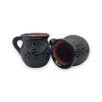 Black Talavera Jarrito Mug | Handmade Mexican Clay Coffee Cup Talavera Mug La Vie Bien Black Talavera Jarrito Mug | Handmade Mexican Clay Coffee Cup