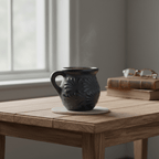 Black Talavera Jarrito Mug | Handmade Mexican Clay Coffee Cup Talavera Mug La Vie Bien Black Talavera Jarrito Mug | Handmade Mexican Clay Coffee Cup