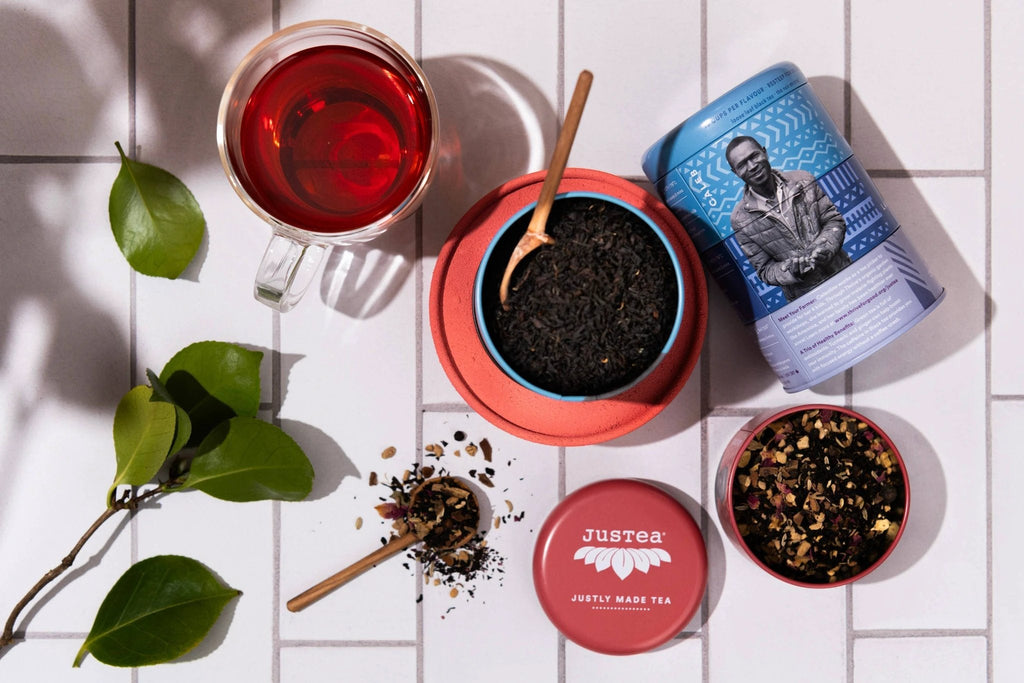 Black Tea Trio Tin & Spoon - Organic, Fair-Trade Tea Gift by Ethical Trade Co