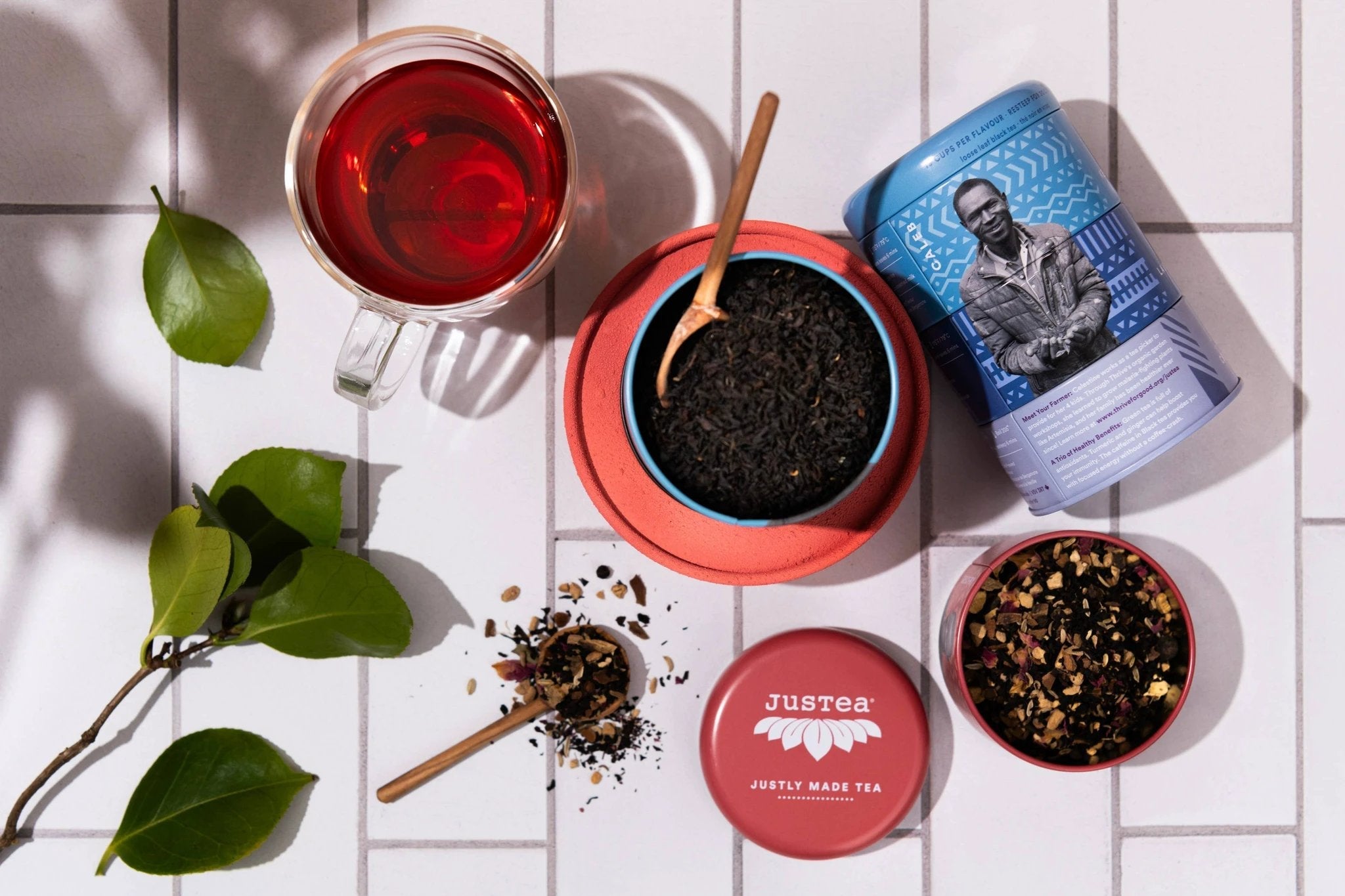 Black Tea Trio Tin & Spoon - Organic, Fair-Trade Tea Gift by Ethical Trade Co