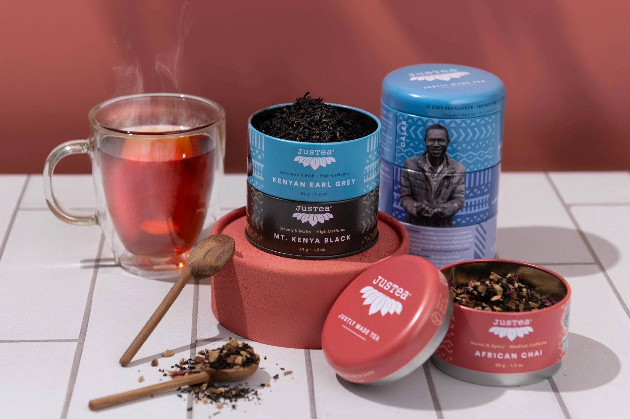 Black Tea Trio Tin & Spoon - Organic, Fair-Trade Tea Gift by Ethical Trade Co
