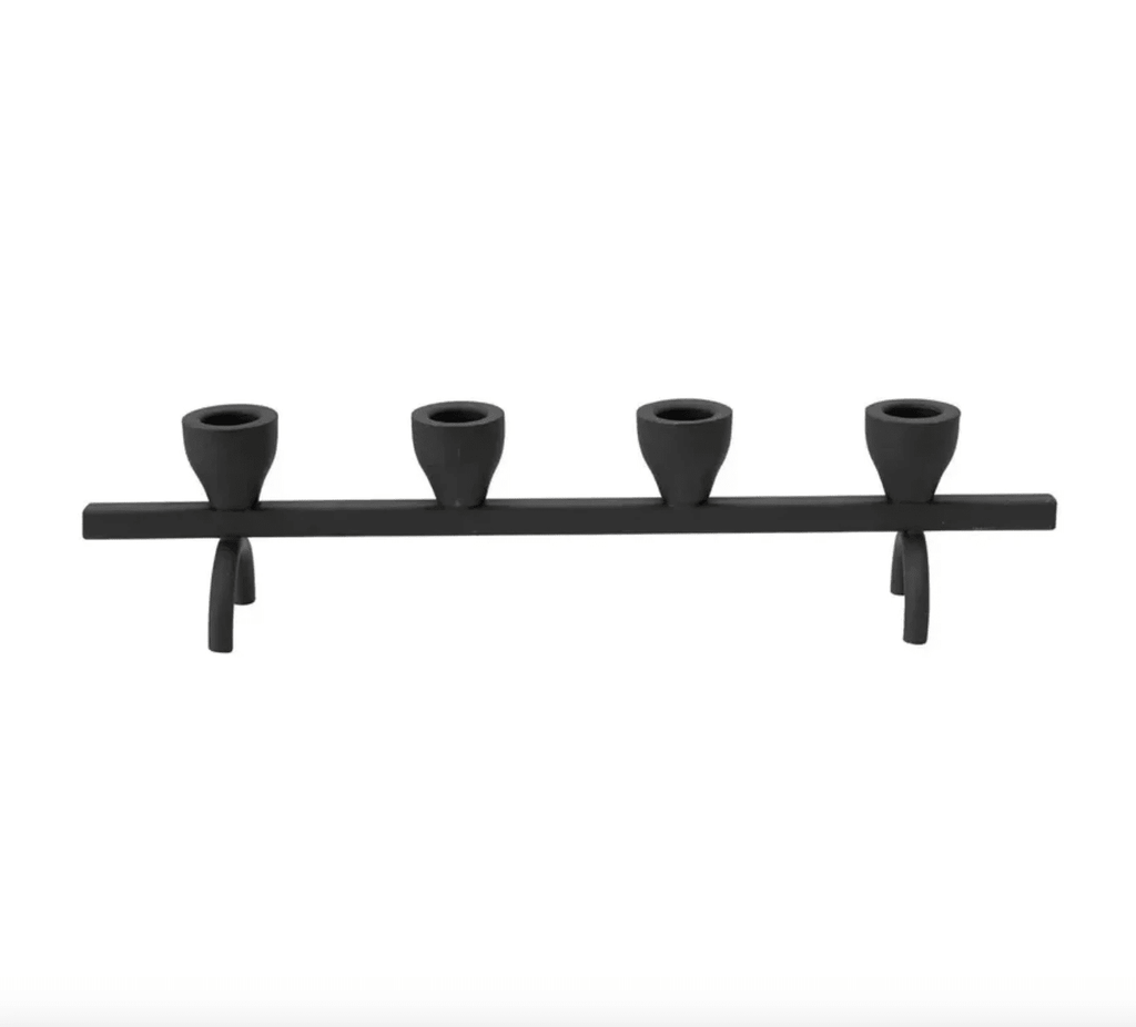 Black Textured Metal Taper Holder by White Cliff Studio