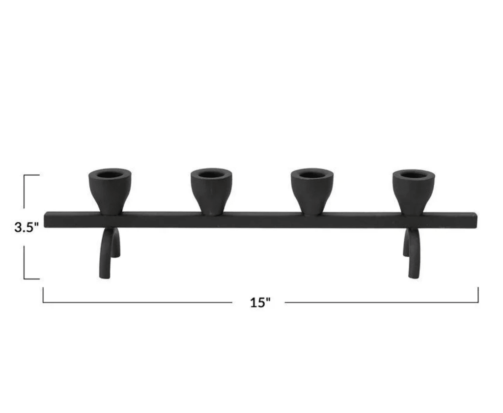 Black Textured Metal Taper Holder by White Cliff Studio
