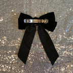Black Velvet Cameo Hair Clip Bow by The Bullish Store