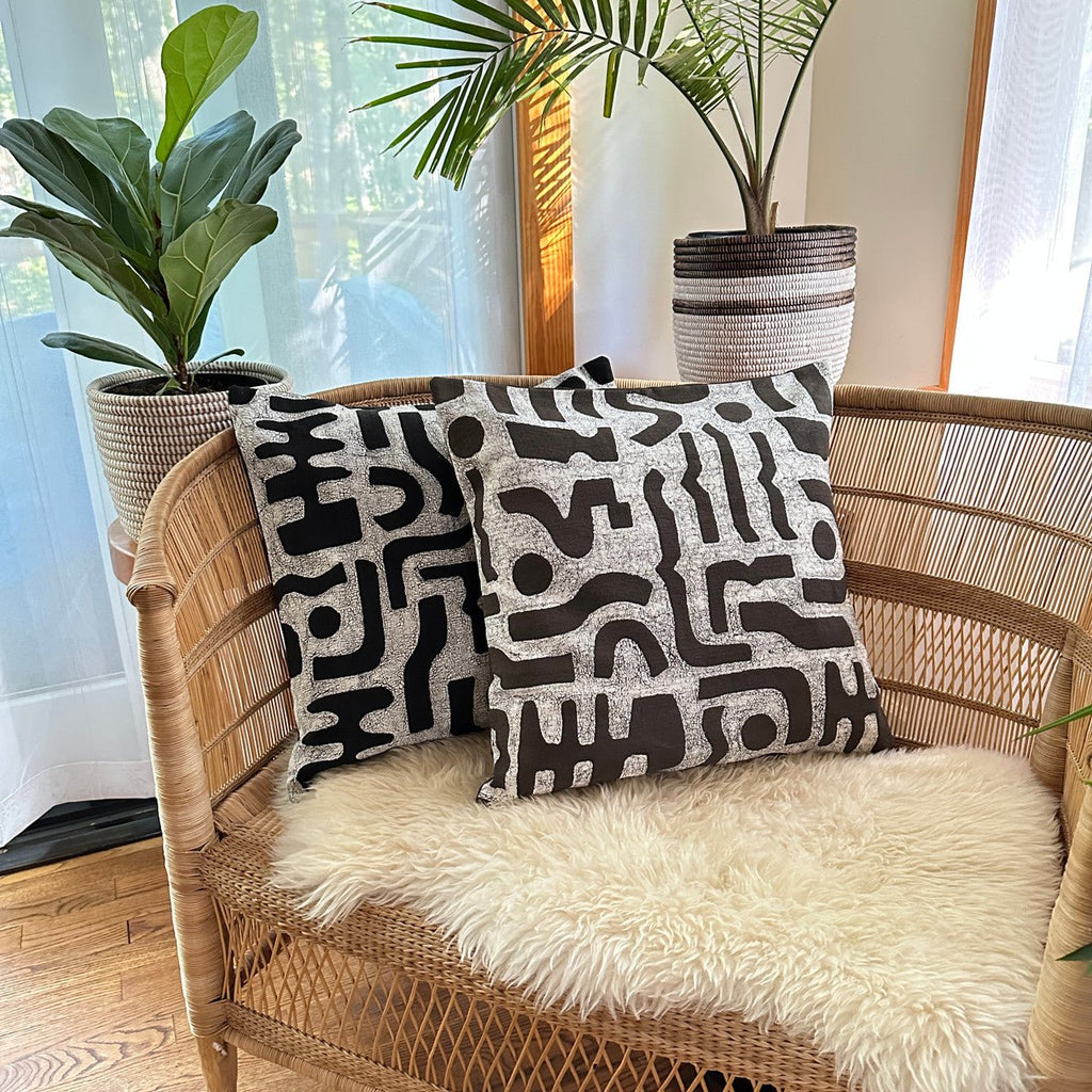 Black + White Bogo Marks Pillow Cover La Vie Bien Black + White Bogo Marks Pillow Cover