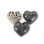 Black + White Graphic Stone Hearts - set of 5 La Vie Bien Black + White Graphic Stone Hearts - set of 5