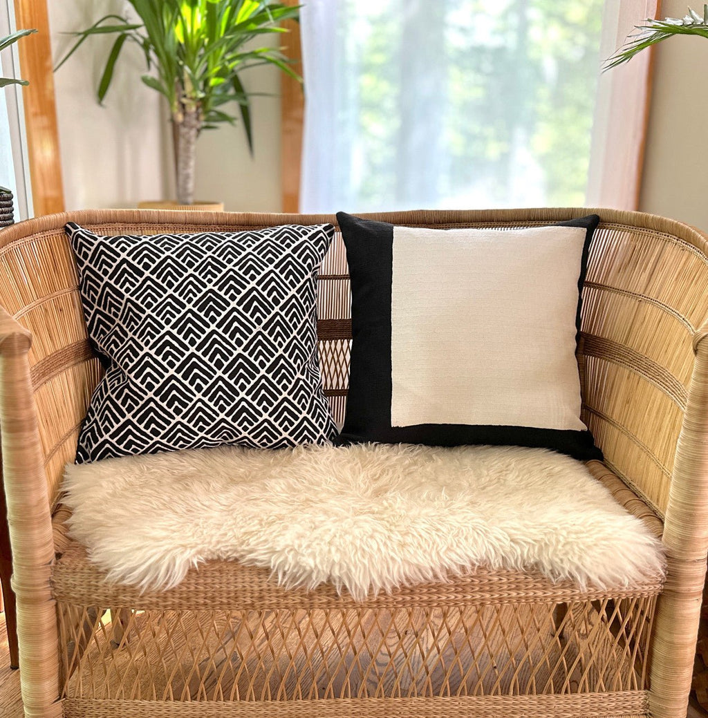 Black + White Squares Sadza Pillow La Vie Bien Black + White Squares Sadza Pillow