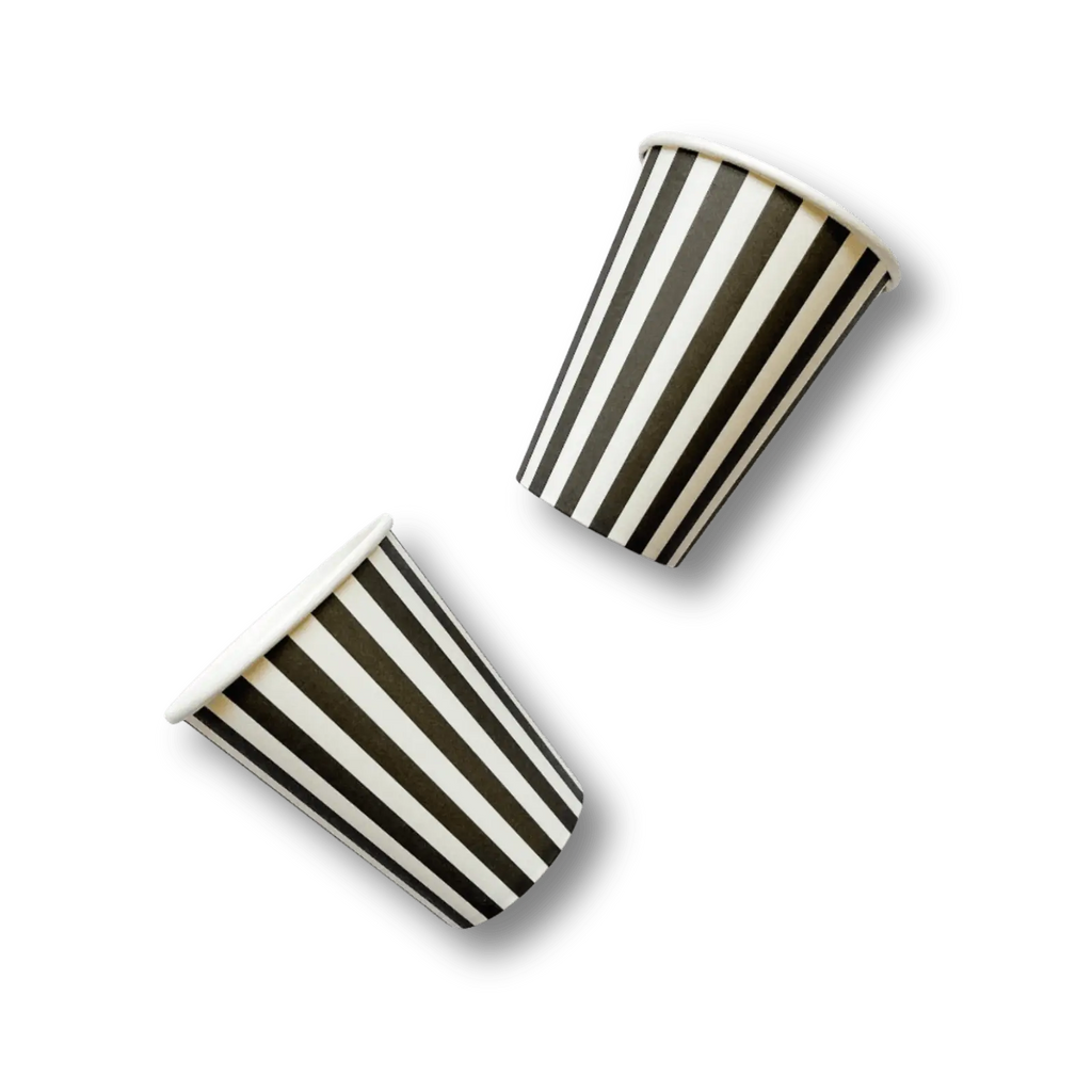 Black & White Striped Cup (12pcs)